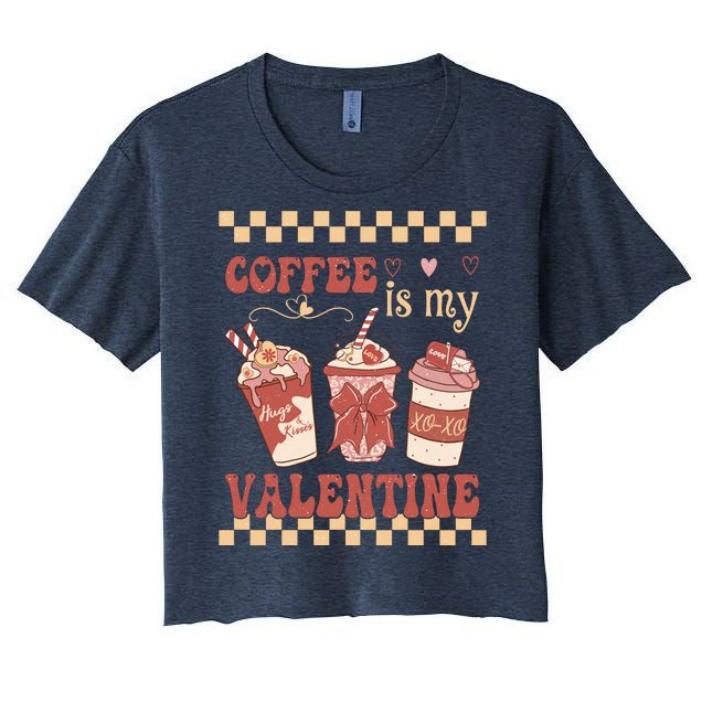 Valentine Coffee Is My Valentine Ugly Sweater Women's Crop Top Tee