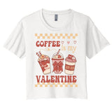 Valentine Coffee Is My Valentine Ugly Sweater Women's Crop Top Tee