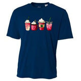 Valentine Coffee Lover Heart Latte Iced Coffee Valentine Day Cooling Performance Crew T-Shirt