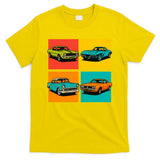 Vintage Classic Muscle Cars Pop Art Design T-Shirt