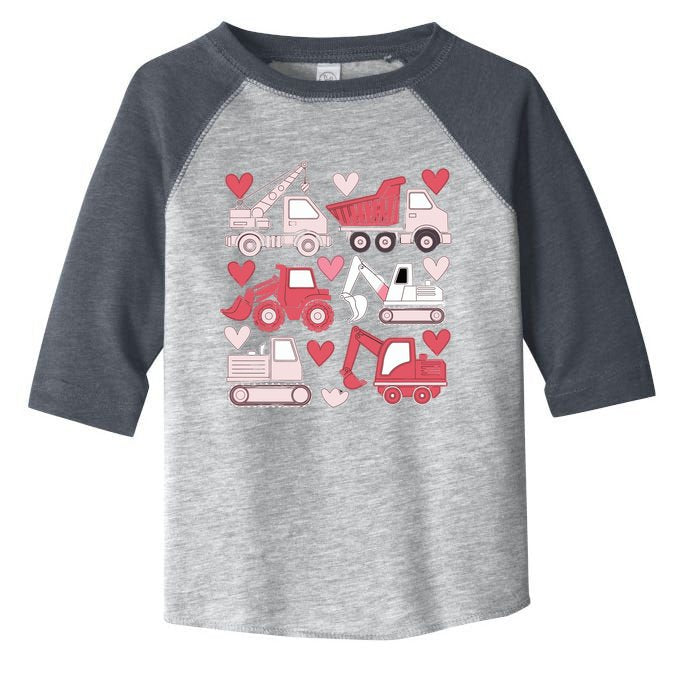 Valentines Day Construction Trucks Funny Boy Toddler Fine Jersey T-Shirt