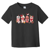 Valentines Day Coffee Cups Latte Iced Cream Cute Hearts Toddler T-Shirt