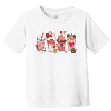 Valentines Day Coffee Cups Latte Iced Cream Cute Hearts Toddler T-Shirt