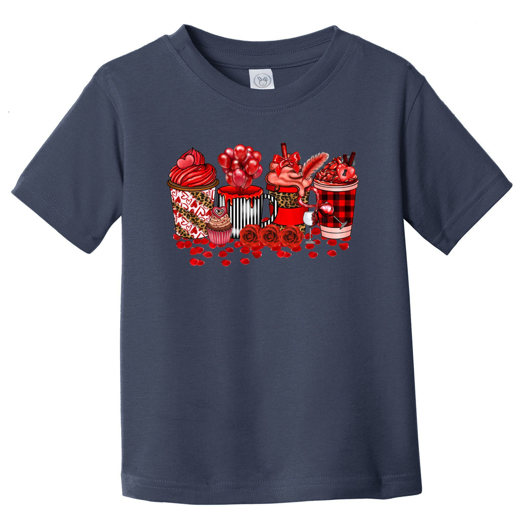 Valentines Day Coffee Valentine Latte Funny Gift Toddler T-Shirt