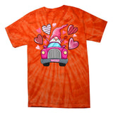 Valentines Day Gnome Heart Truck Tie-Dye T-Shirt