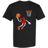 Valentines Day Heart Dunking Basketball Garment-Dyed Heavyweight T-Shirt