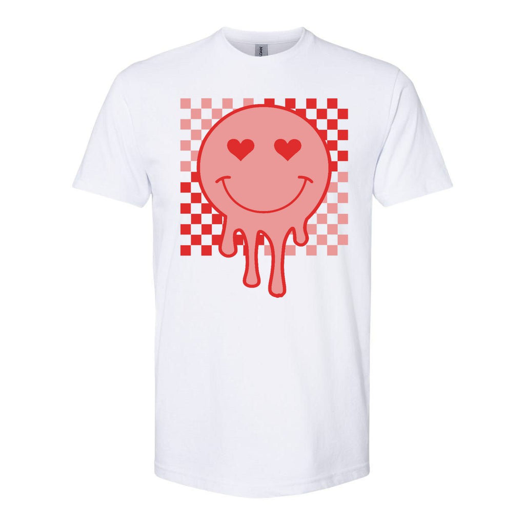 Valentines Day Hippie Heart Smile Retro Softstyle CVC T-Shirt