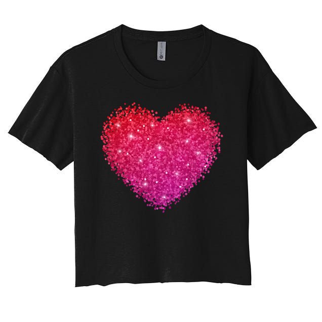 Valentines Day Love Heart Cute Romantic Gift Women's Crop Top Tee