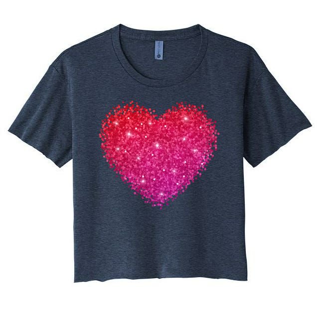 Valentines Day Love Heart Cute Romantic Gift Women's Crop Top Tee