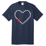 Valentines Day Paw Print Heart Dog Cat Owner Tall T-Shirt
