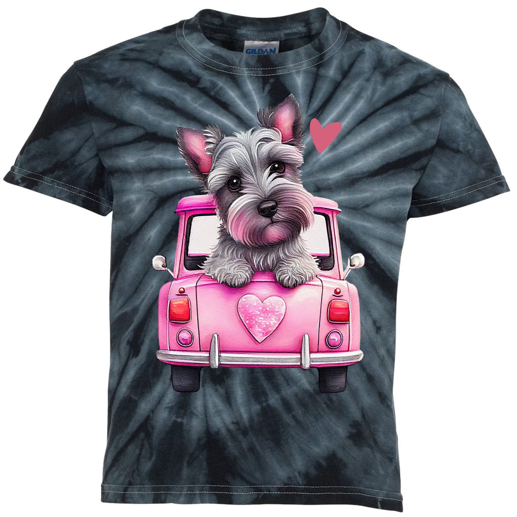 Valentines Day Puppy Cute Gift Kids Tie-Dye T-Shirt