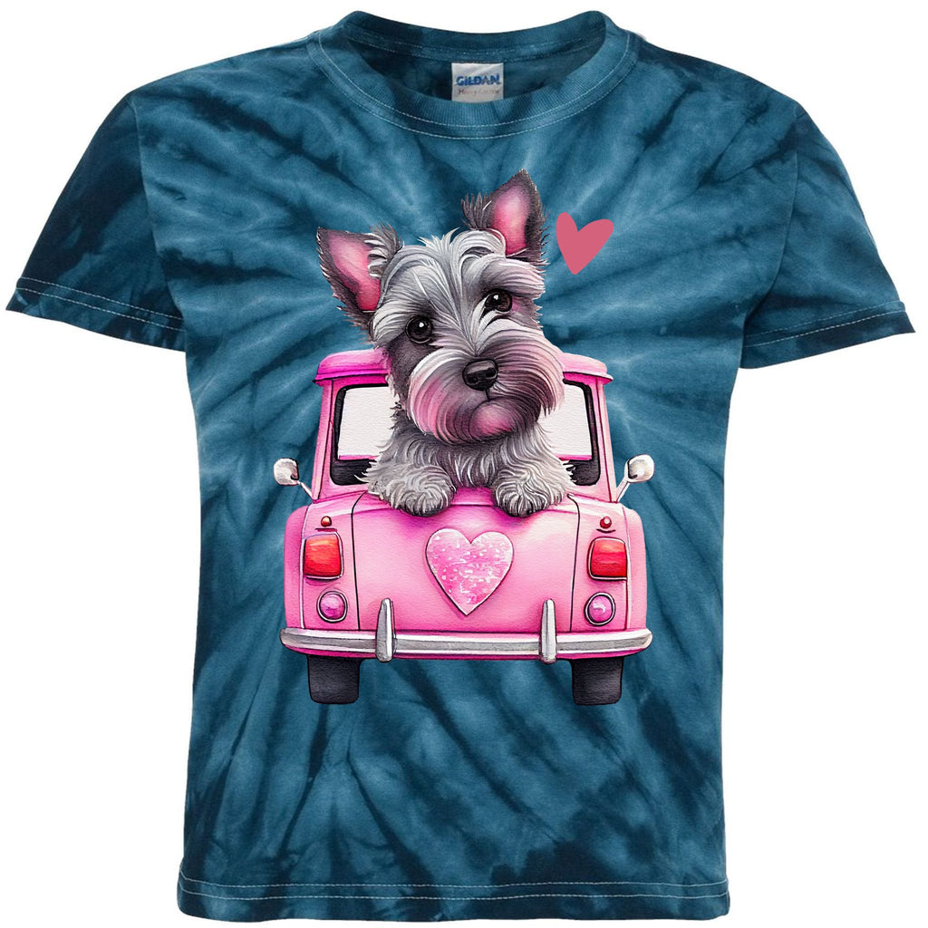 Valentines Day Puppy Cute Gift Kids Tie-Dye T-Shirt