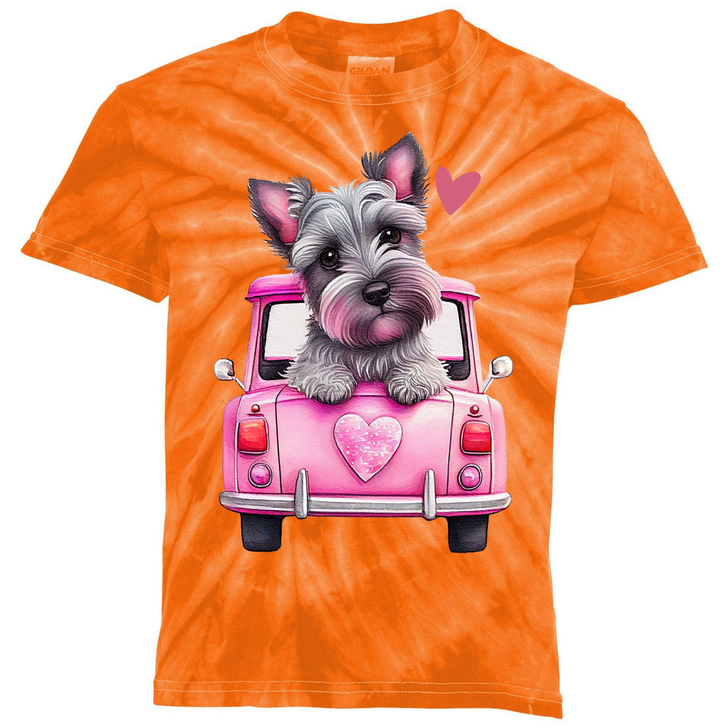 Valentines Day Puppy Cute Gift Kids Tie-Dye T-Shirt