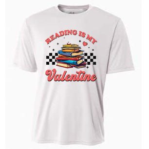 ValentineS Day Reading Is My Valentine Book Lovers Reading Cooling Performance Crew T-Shirt