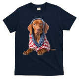 Vizsla Dog USA Flag American Patriotic Dogs 4th Of July T-Shirt
