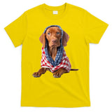 Vizsla Dog USA Flag American Patriotic Dogs 4th Of July T-Shirt