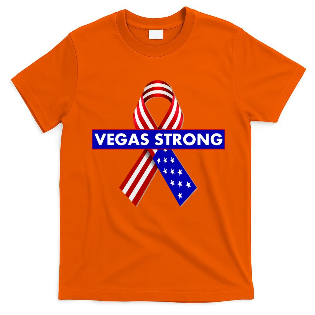 Vegas Strong USA Flag Ribbon T-Shirt