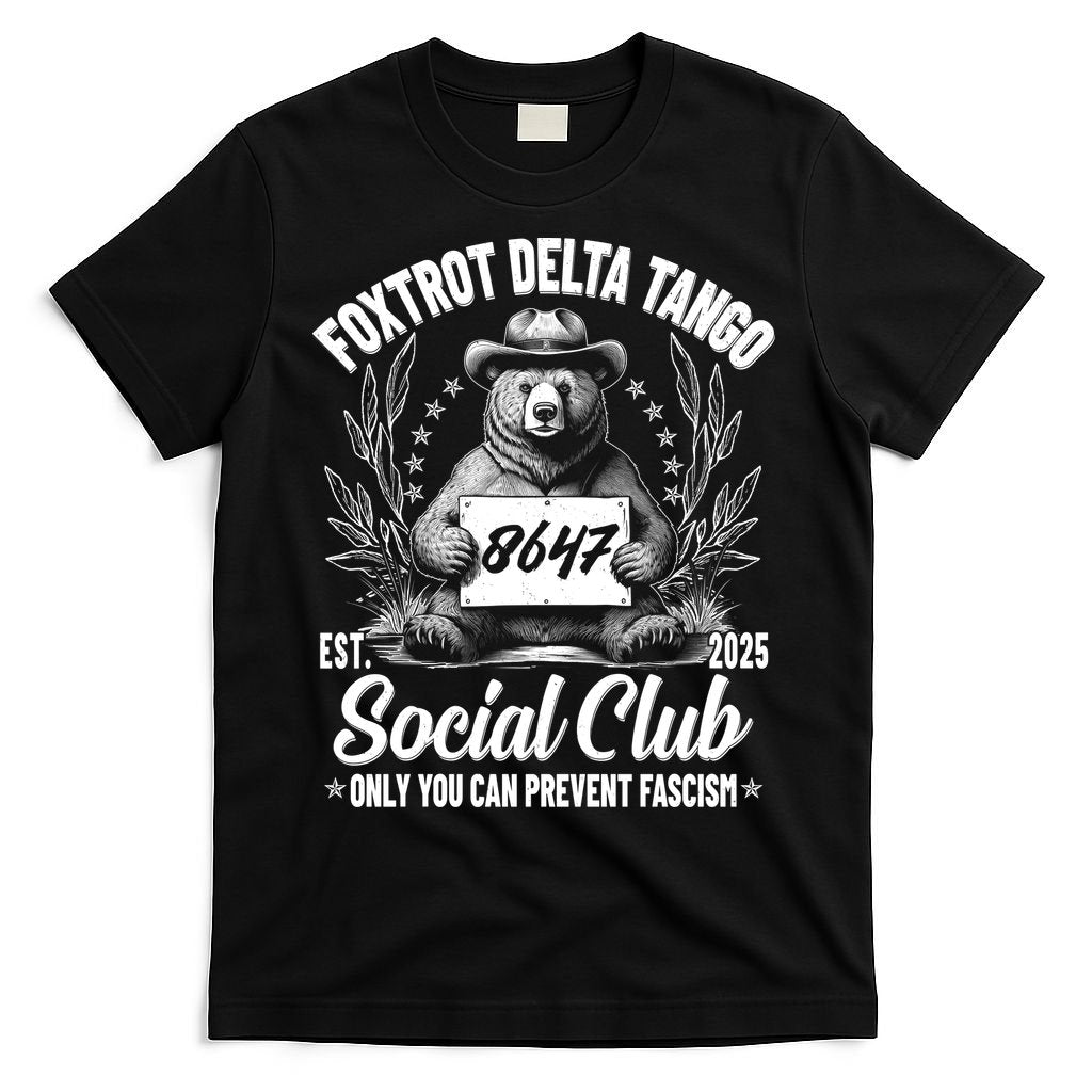 Vintage Foxtrot Delta Tango Social Club 8647 Ranger Bear T-Shirt