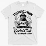 Vintage Foxtrot Delta Tango Social Club 8647 Ranger Bear T-Shirt
