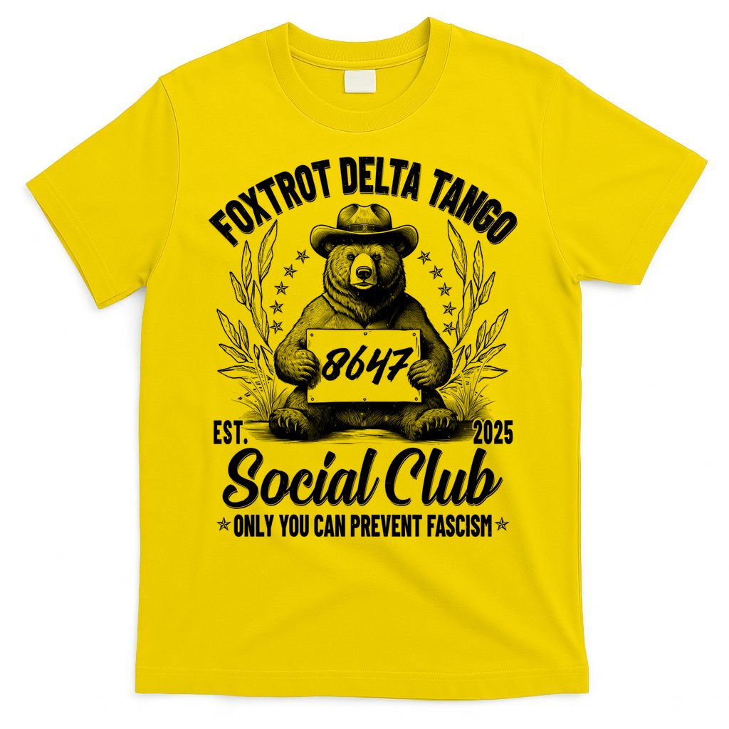 Vintage Foxtrot Delta Tango Social Club 8647 Ranger Bear T-Shirt