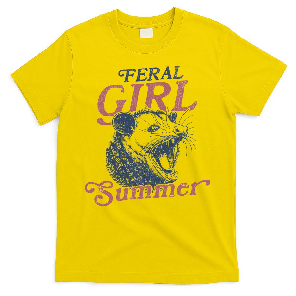 Vintage Feral Girl Summer Opossum T-Shirt
