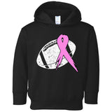 Vintage Football Pink Ribbon Breast Cancer Toddler Hoodie