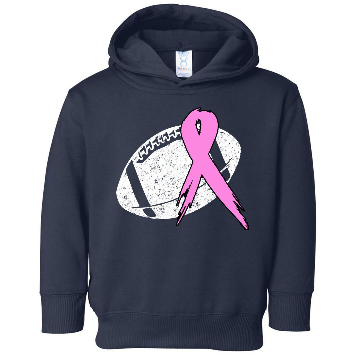 Vintage Football Pink Ribbon Breast Cancer Toddler Hoodie