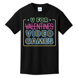 V For Video Games Valentines Day Kids T-Shirt