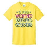 V For Video Games Valentines Day Kids T-Shirt