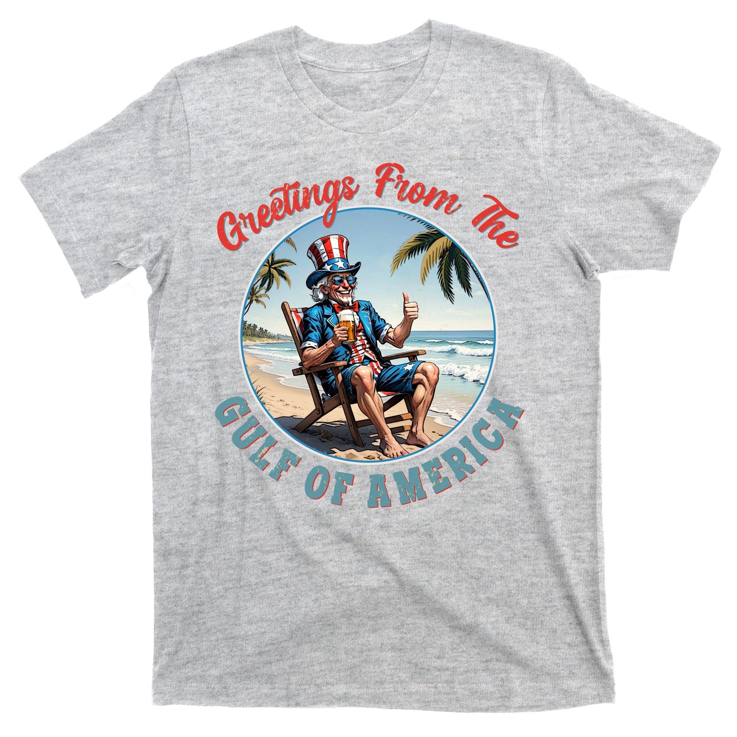Vintage Greetings From The Gulf Of America Uncle Sam T-Shirt