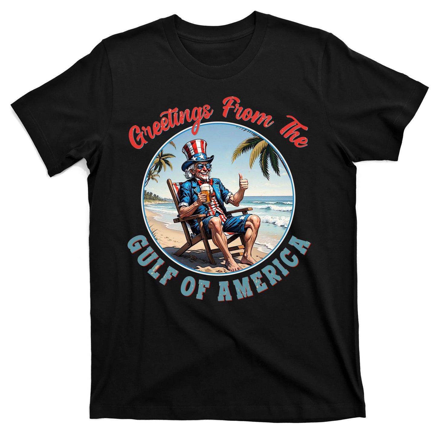 Vintage Greetings From The Gulf Of America Uncle Sam T-Shirt