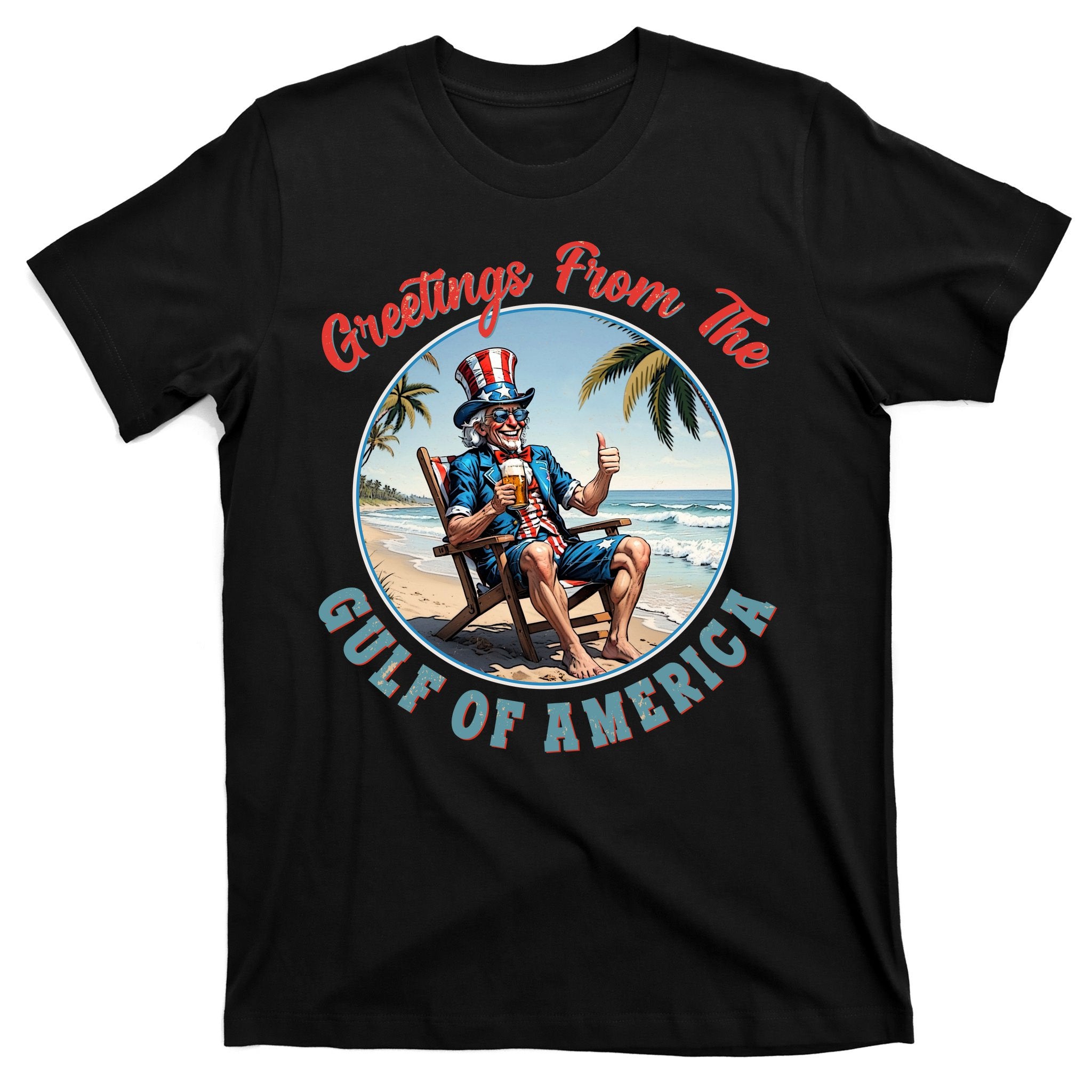 Vintage Greetings From The Gulf Of America Uncle Sam T-Shirt
