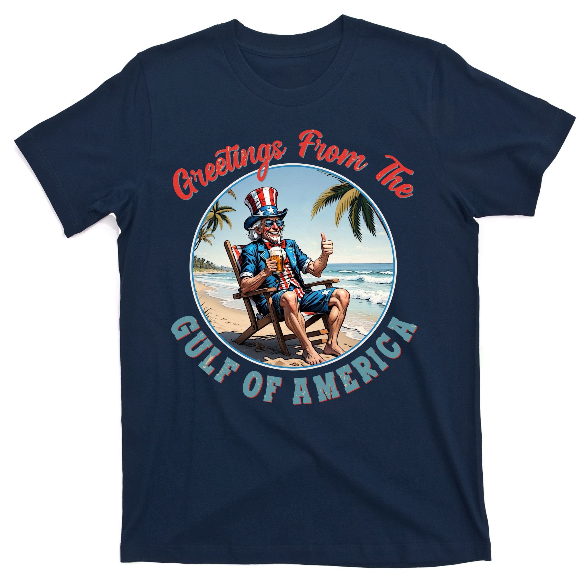 Vintage Greetings From The Gulf Of America Uncle Sam T-Shirt