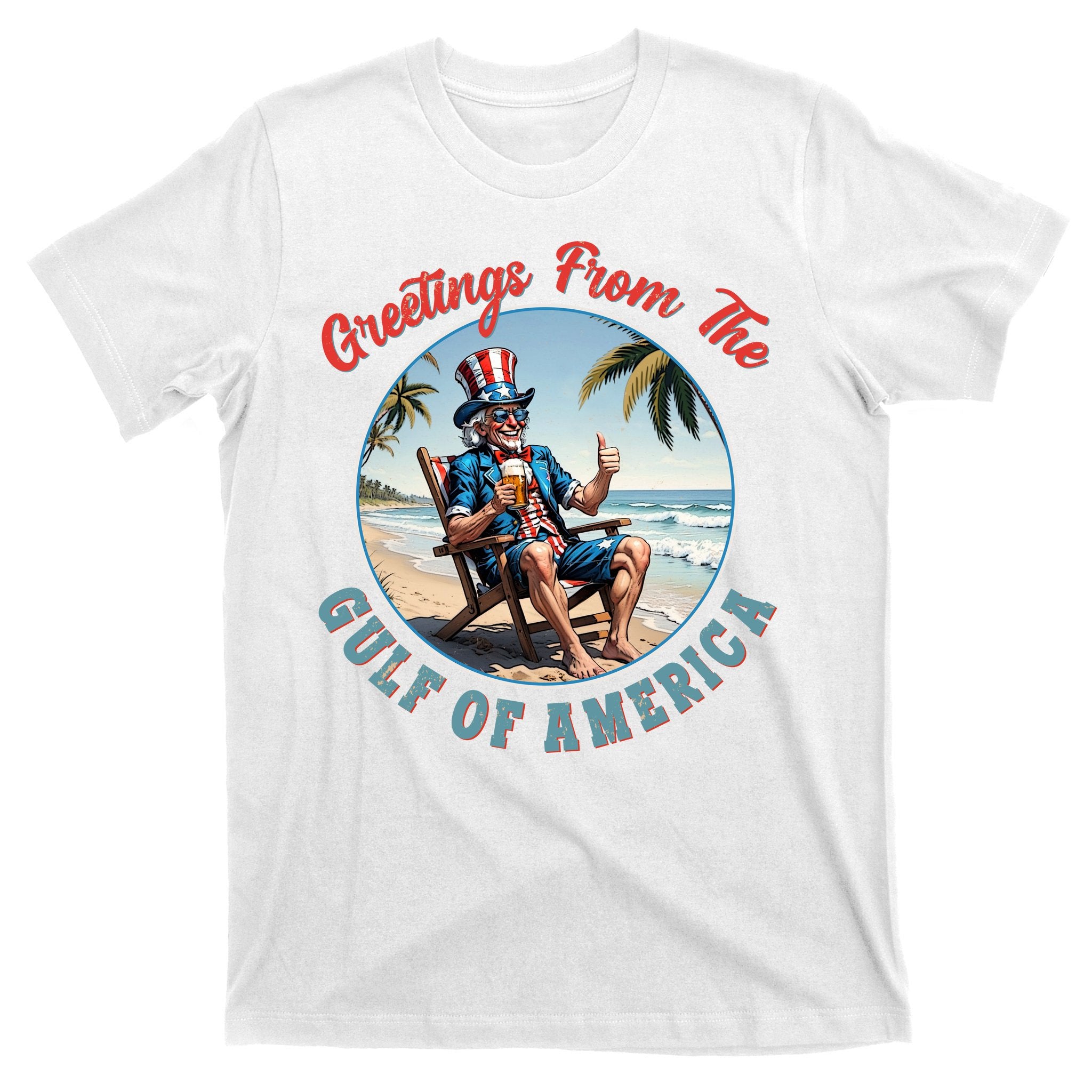 Vintage Greetings From The Gulf Of America Uncle Sam T-Shirt