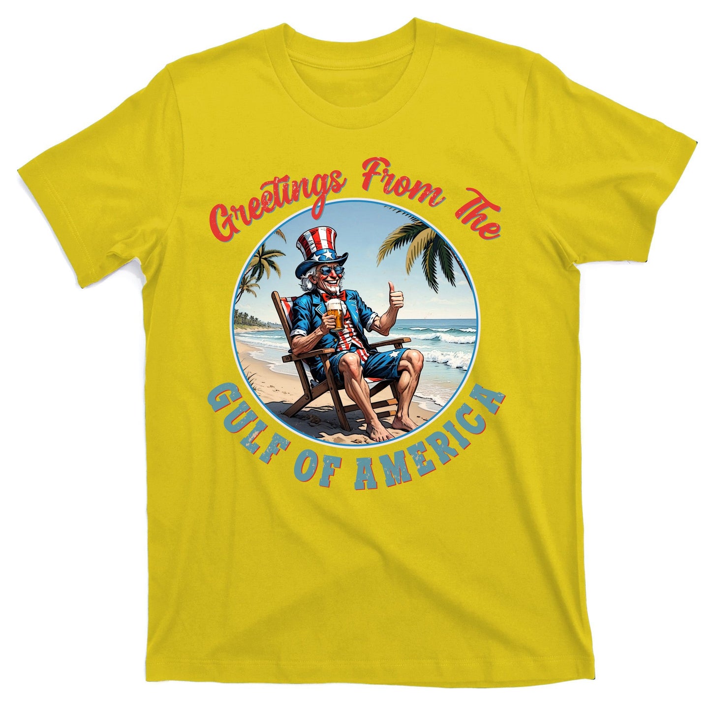 Vintage Greetings From The Gulf Of America Uncle Sam T-Shirt