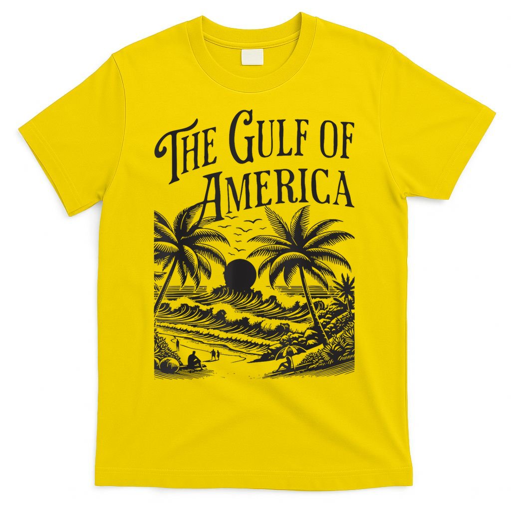 Vintage Gulf Of Usa America Beach Palm Summer Vacation T-Shirt