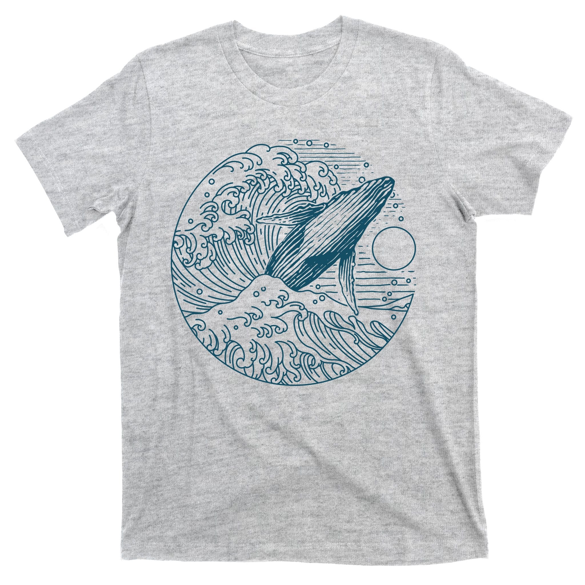 Vintage Great Wave Leaping Humpback Whale T-Shirt