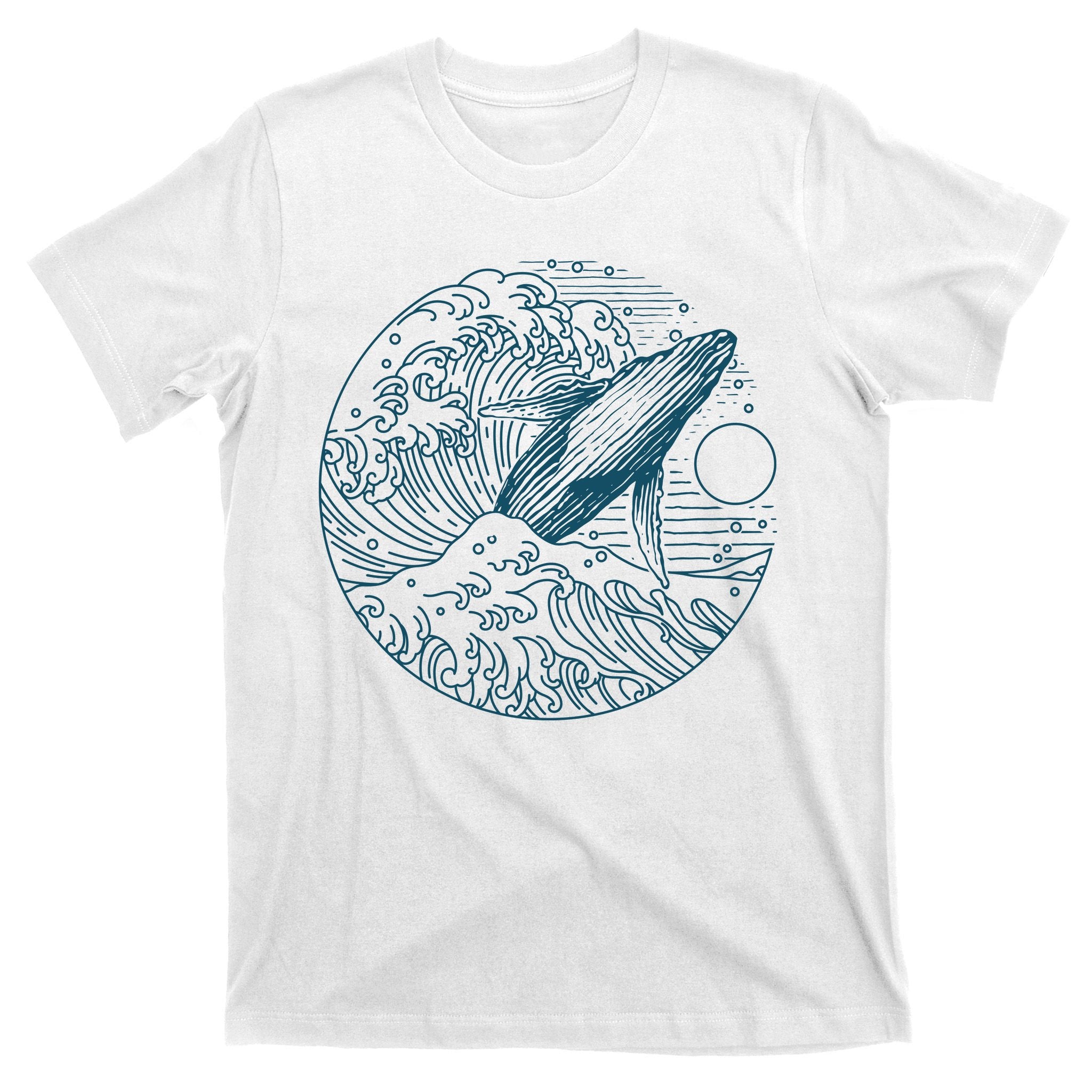 Vintage Great Wave Leaping Humpback Whale T-Shirt