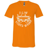 V Is For VALENTINE VIDEO GAME V-Neck T-Shirt