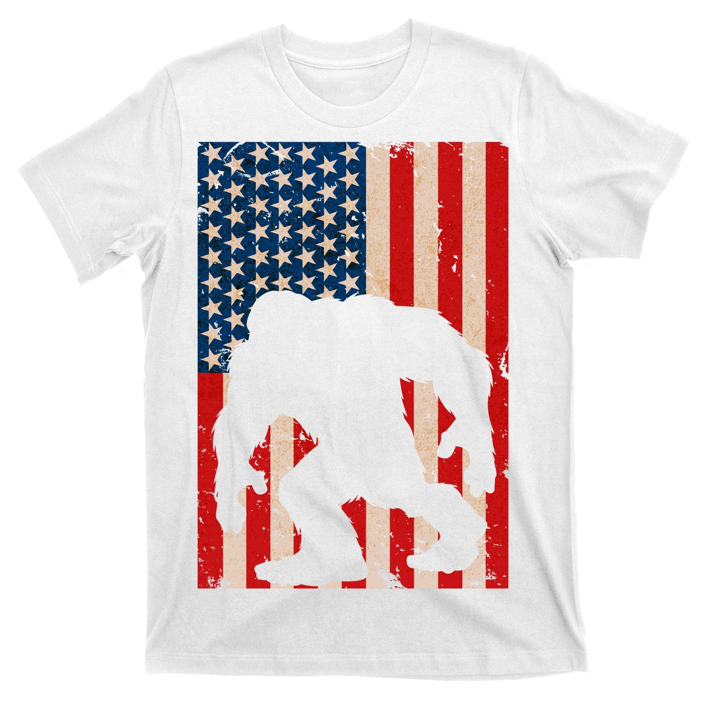 Vintage Bigfoot American Flag T-Shirt