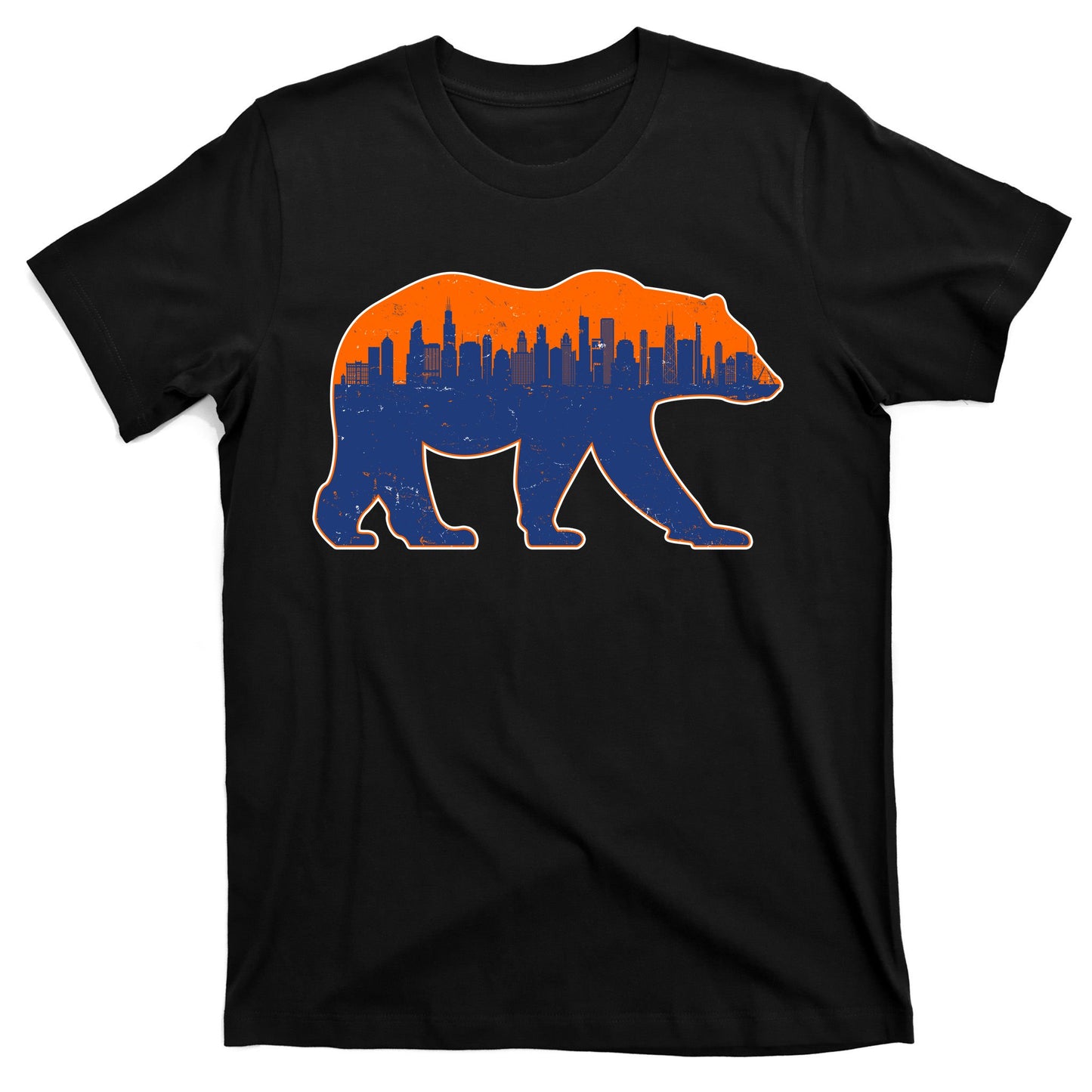 Vintage Chicago Illinois Skyline Bears Football T-Shirt
