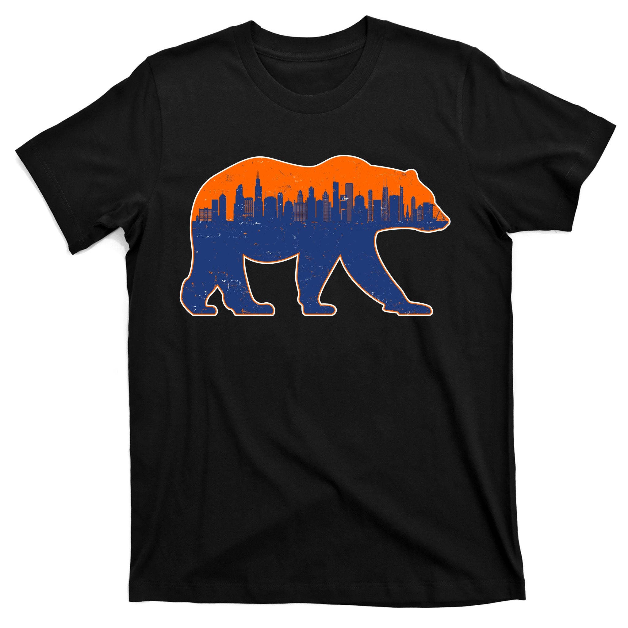 Vintage Chicago Illinois Skyline Bears Football T-Shirt