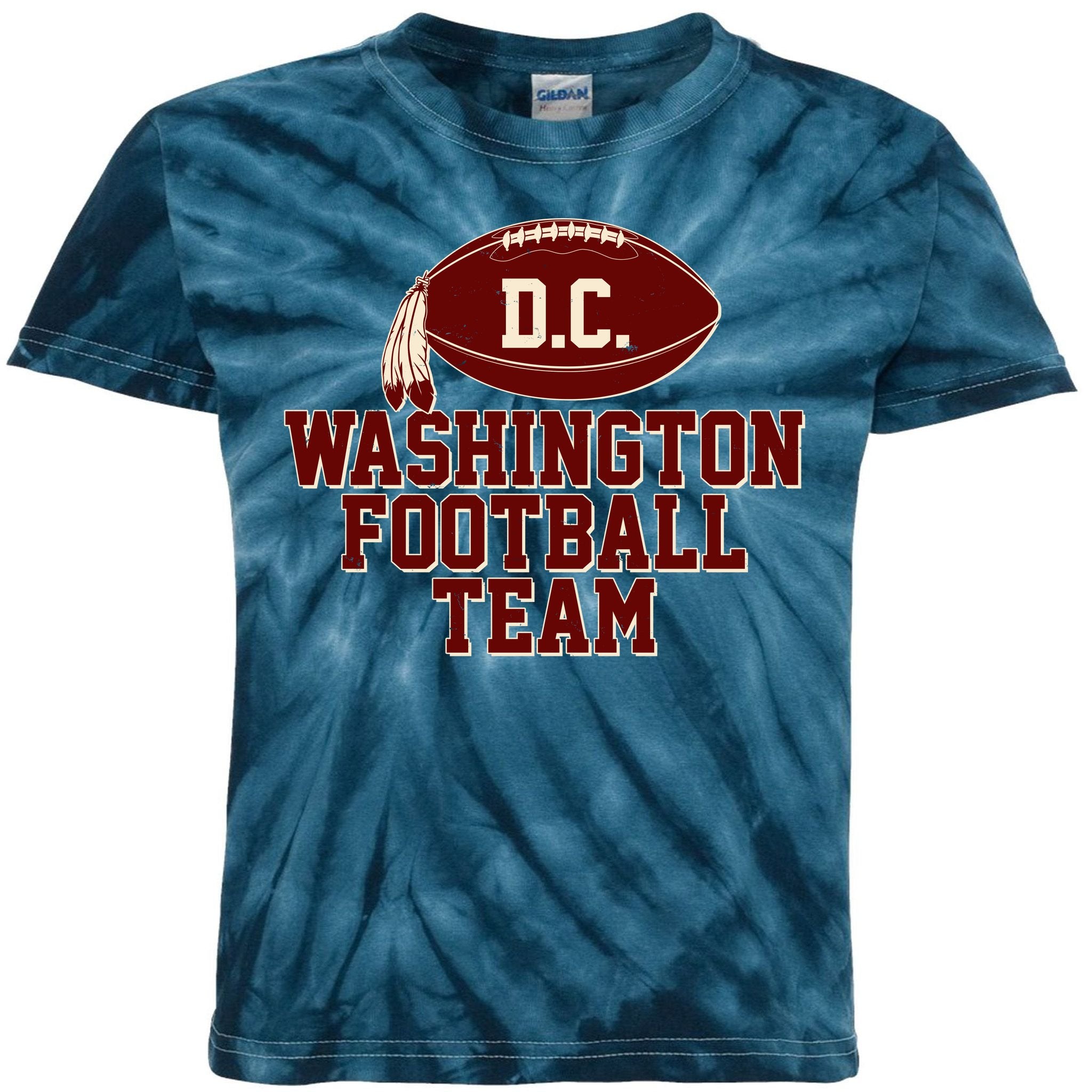 Vintage Distressed Washington DC Football Team Kids Tie-Dye T-Shirt