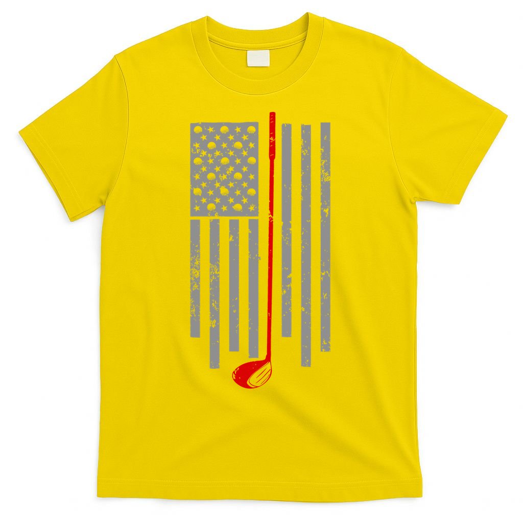 Vintage Golf American Flag USA T-Shirt