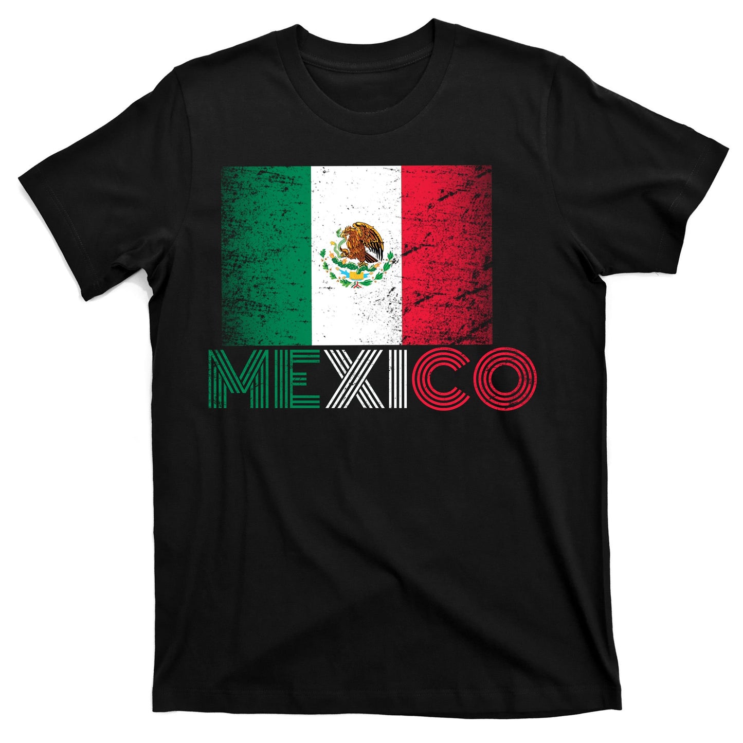 Vintage Mexico Distress Logo Flag T-Shirt