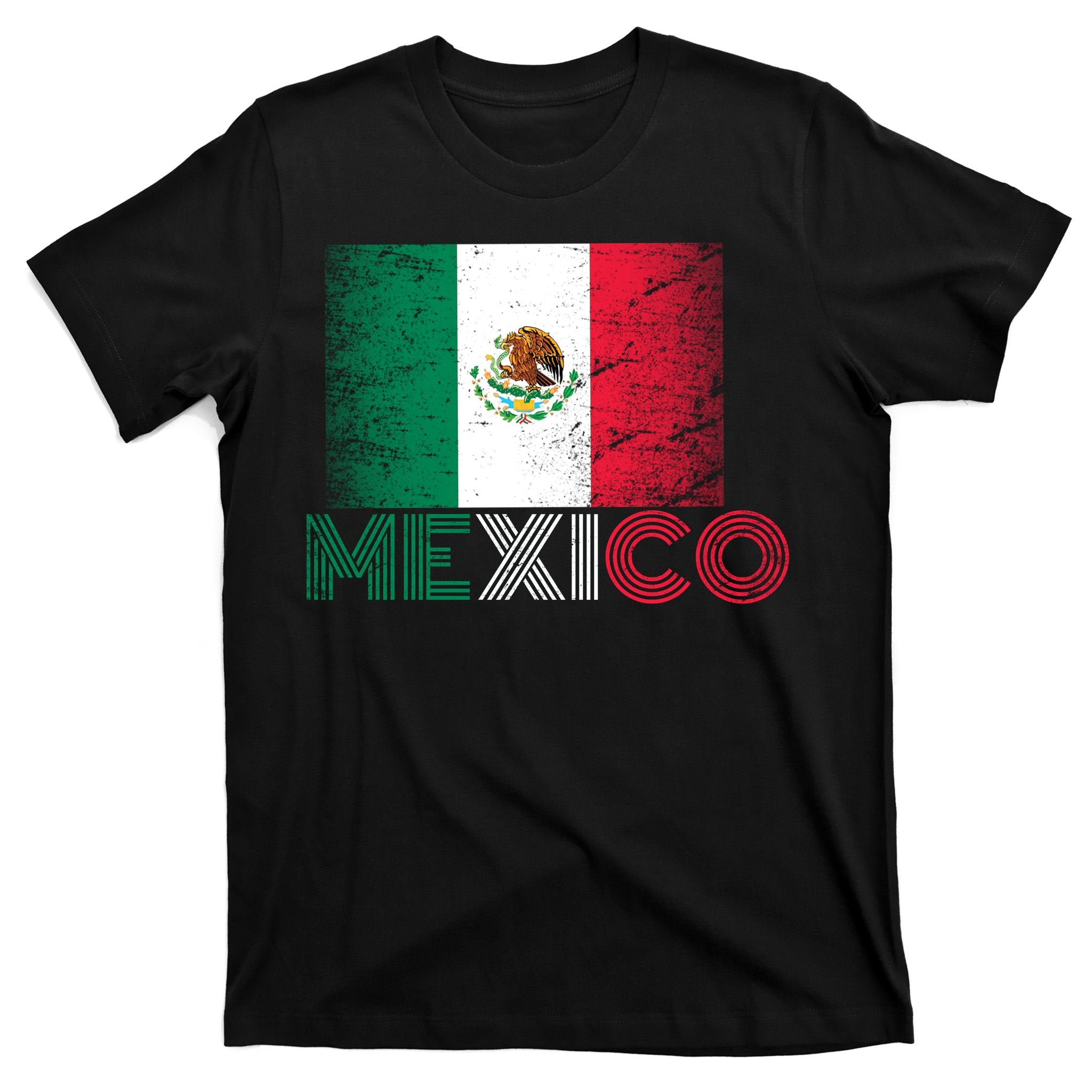 Vintage Mexico Distress Logo Flag T-Shirt