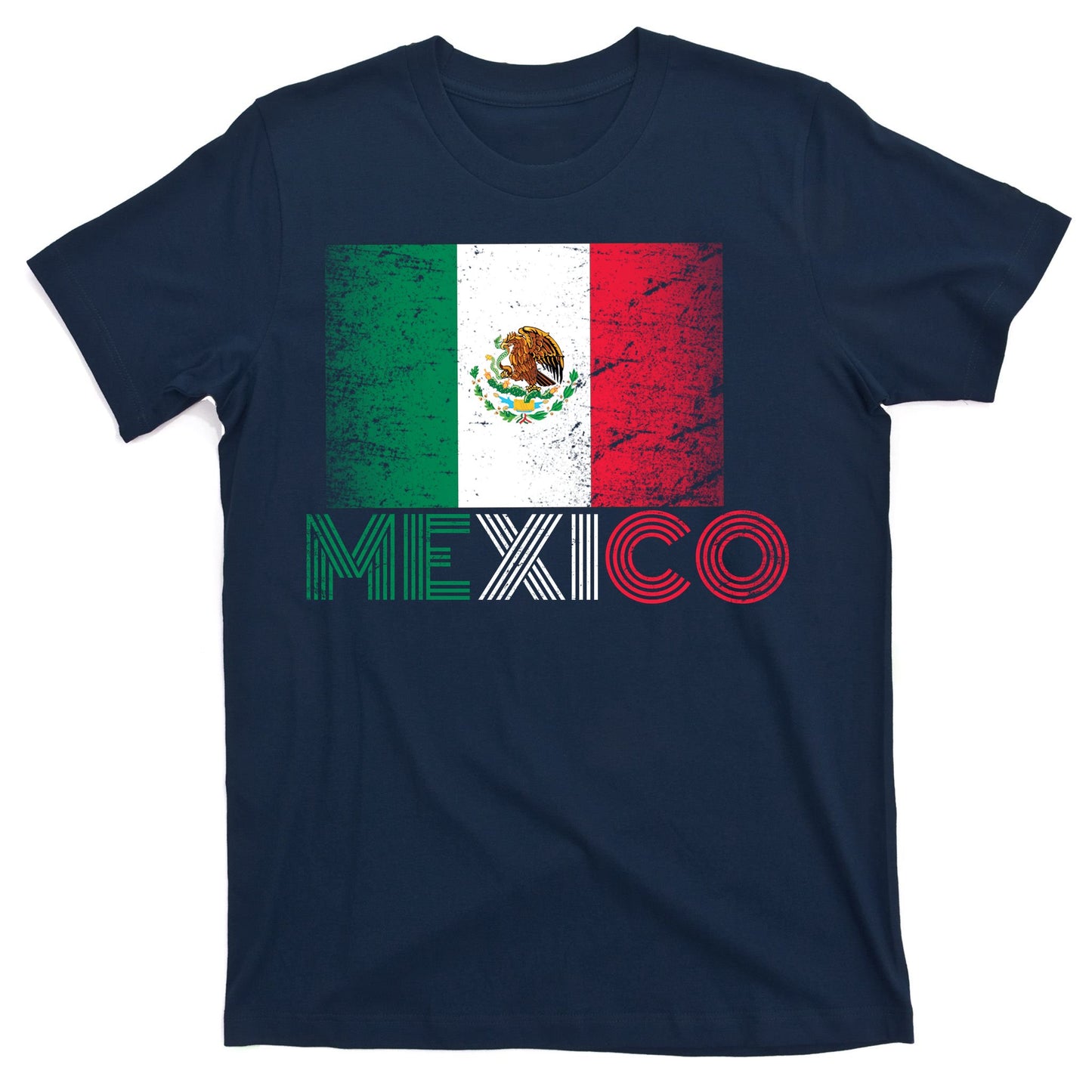 Vintage Mexico Distress Logo Flag T-Shirt