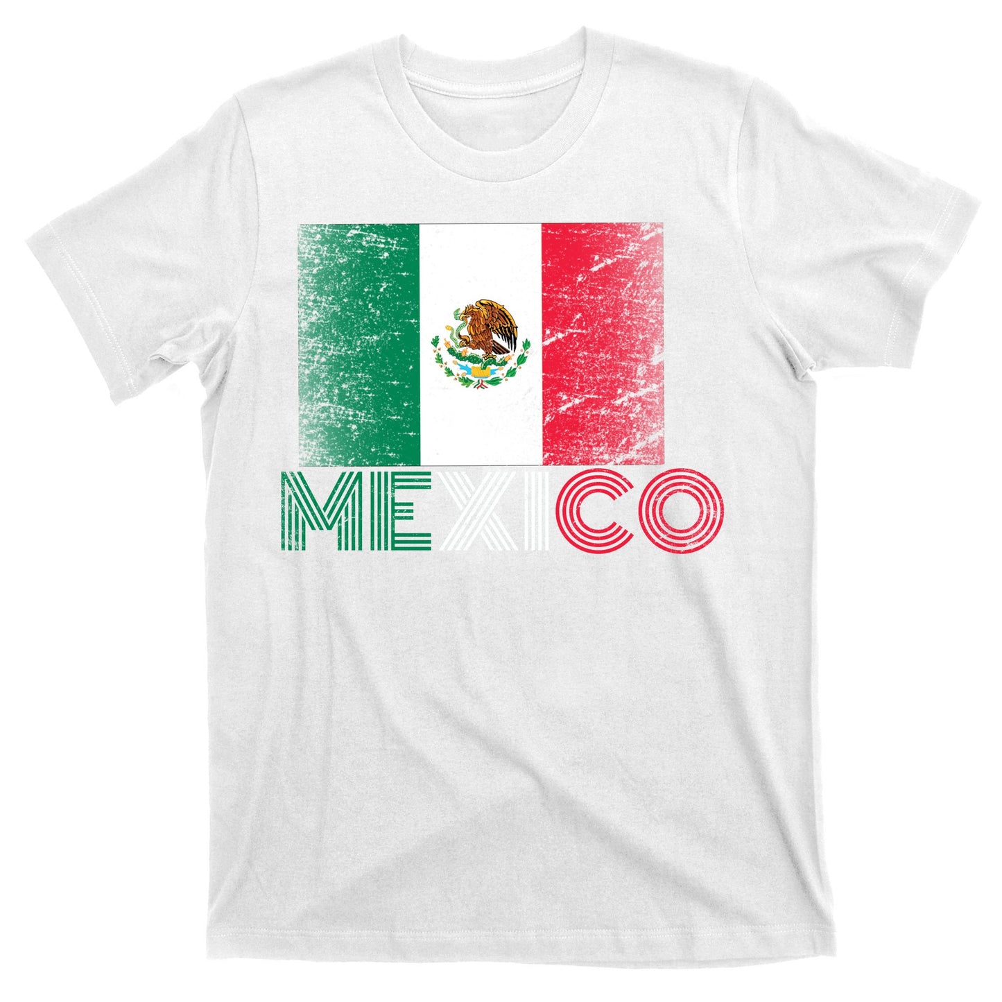 Vintage Mexico Distress Logo Flag T-Shirt
