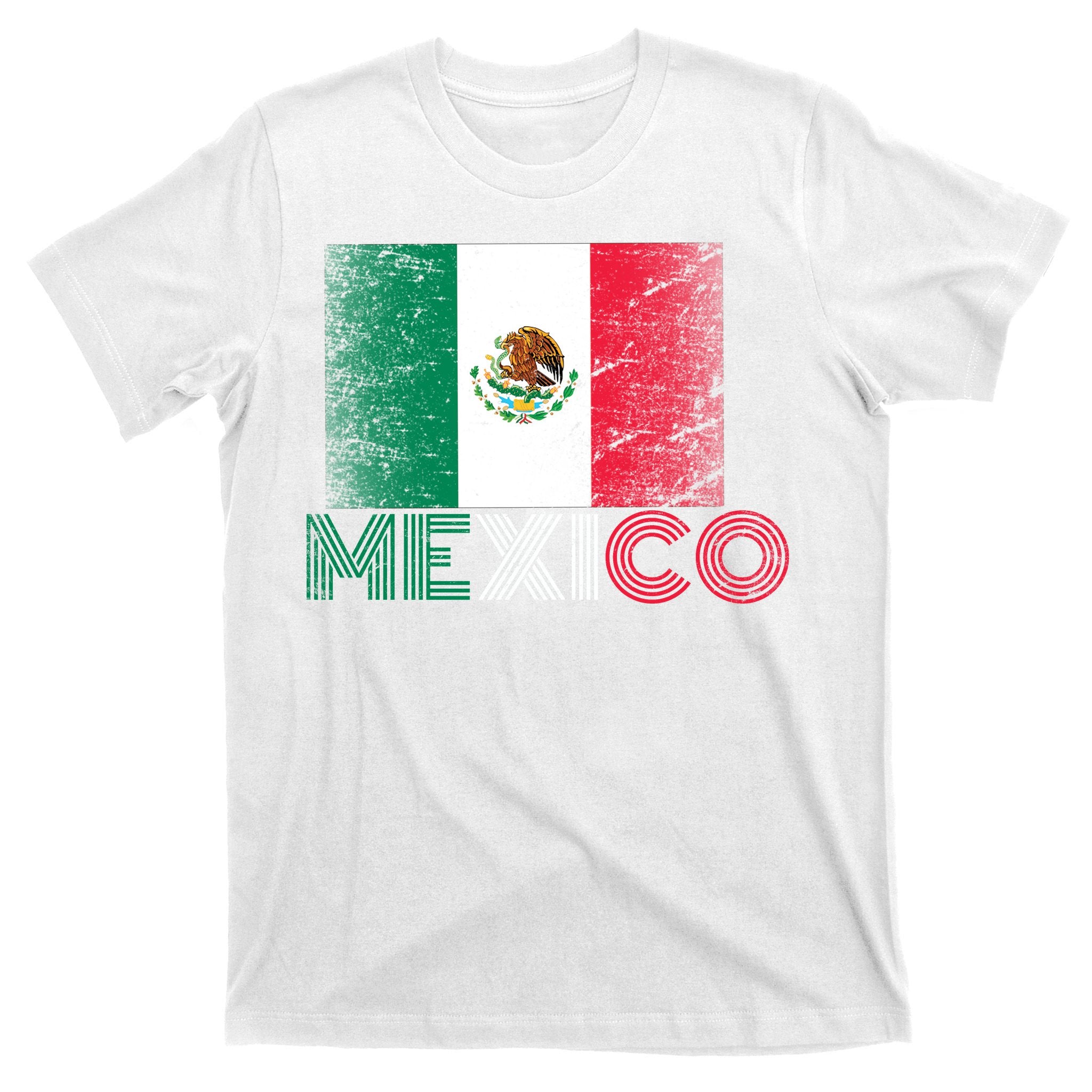 Vintage Mexico Distress Logo Flag T-Shirt