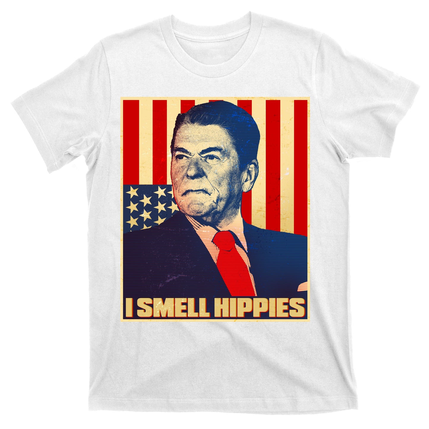 Vintage President Reagan I Smell Hippies T-Shirt